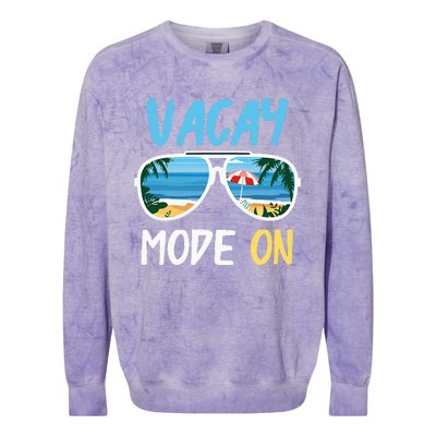 Cute Funny Vacay Mode On Summer Family Vacation Colorblast Crewneck Sweatshirt