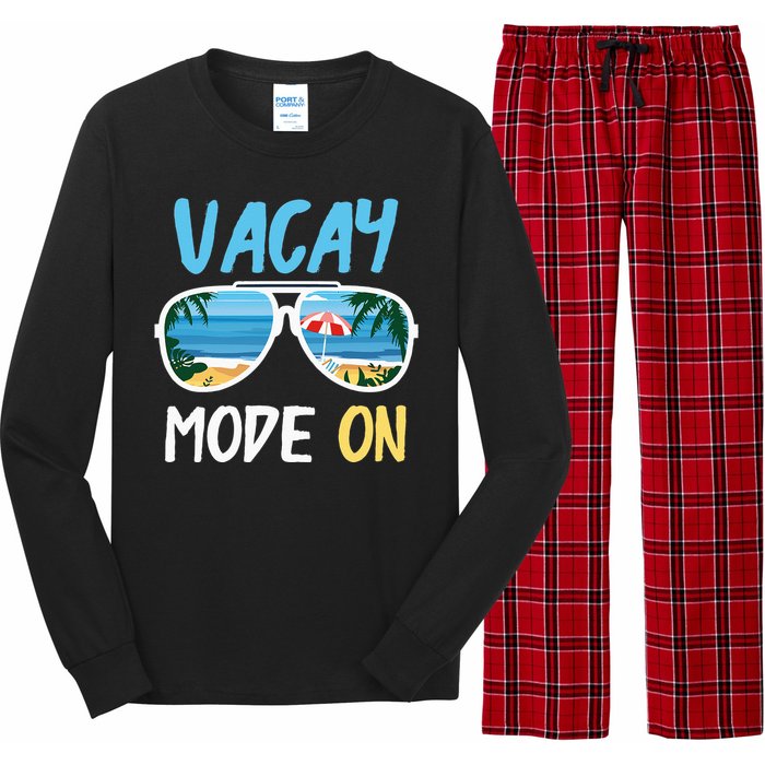 Cute Funny Vacay Mode On Summer Family Vacation Long Sleeve Pajama Set