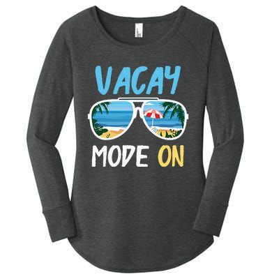 Cute Funny Vacay Mode On Summer Family Vacation Women's Perfect Tri Tunic Long Sleeve Shirt