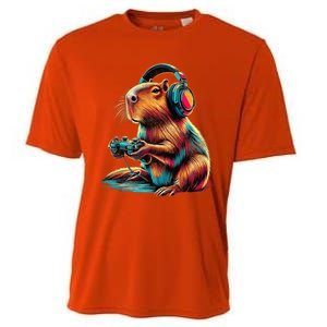 Capybara Funny Video Games Capybara Cooling Performance Crew T-Shirt