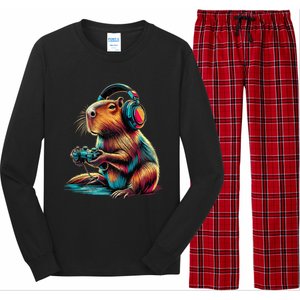 Capybara Funny Video Games Capybara Long Sleeve Pajama Set