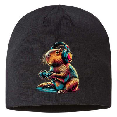 Capybara Funny Video Games Capybara Sustainable Beanie