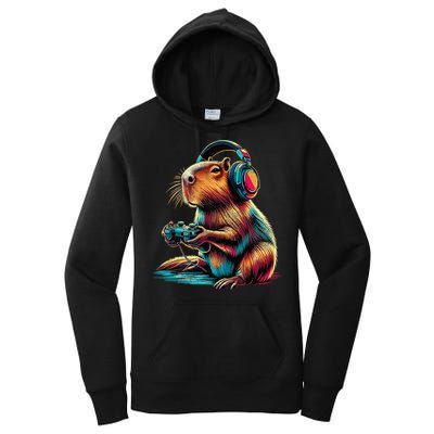 Capybara Funny Video Games Capybara Women's Pullover Hoodie