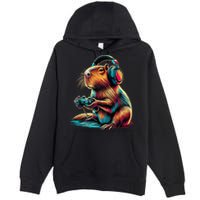 Capybara Funny Video Games Capybara Premium Pullover Hoodie