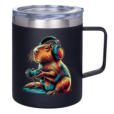 Capybara Funny Video Games Capybara 12oz Stainless Steel Coffee Mug
