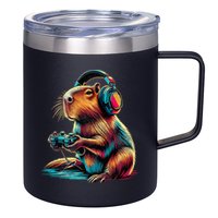 Capybara Funny Video Games Capybara 12oz Stainless Steel Coffee Mug