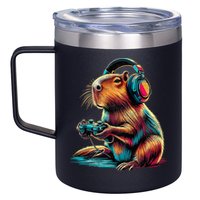 Capybara Funny Video Games Capybara 12oz Stainless Steel Coffee Mug