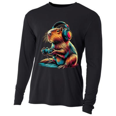 Capybara Funny Video Games Capybara Cooling Performance Long Sleeve Crew