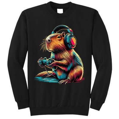 Capybara Funny Video Games Capybara Tall Sweatshirt