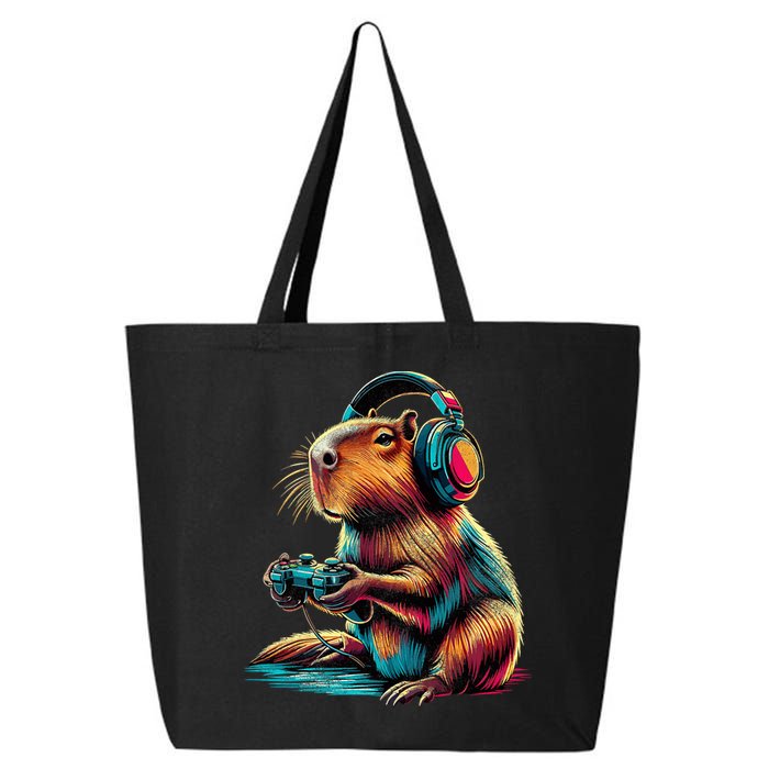 Capybara Funny Video Games Capybara 25L Jumbo Tote