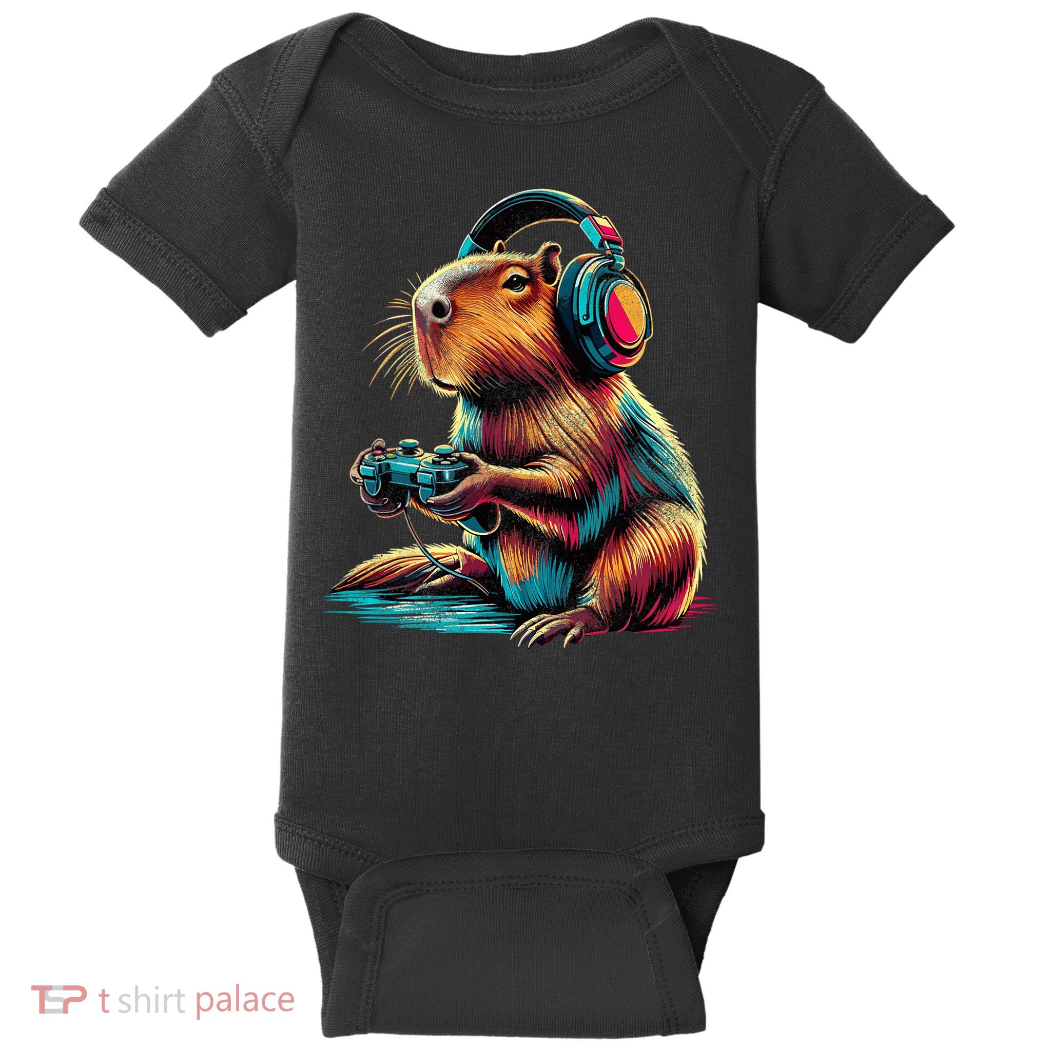 Capybara Funny Video Games Capybara Baby Bodysuit
