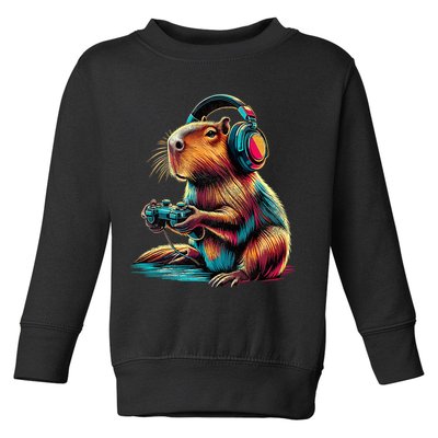 Capybara Funny Video Games Capybara Toddler Sweatshirt