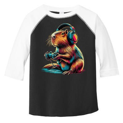 Capybara Funny Video Games Capybara Toddler Fine Jersey T-Shirt