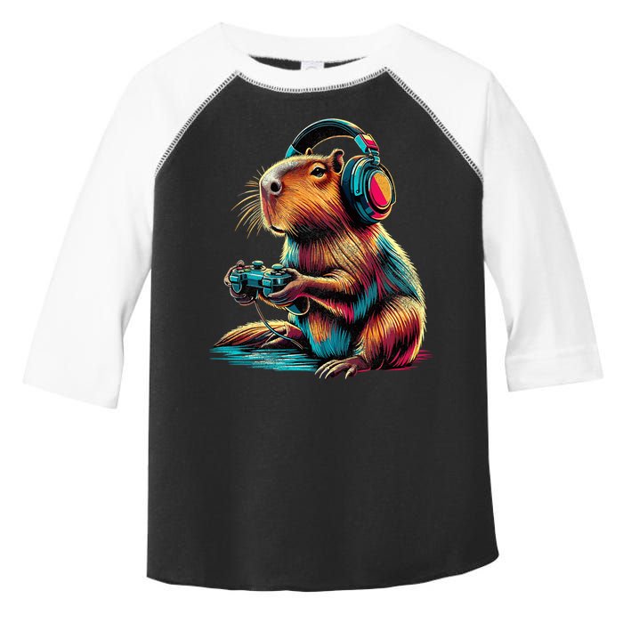 Capybara Funny Video Games Capybara Toddler Fine Jersey T-Shirt