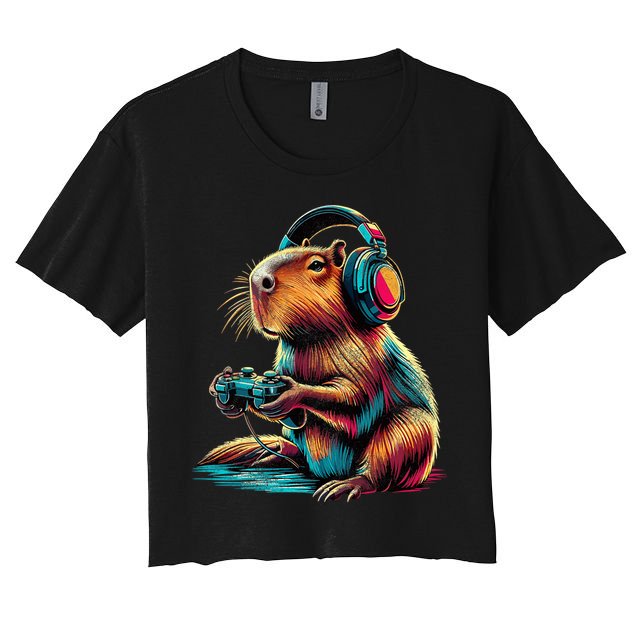Capybara Funny Video Games Capybara Crop Top