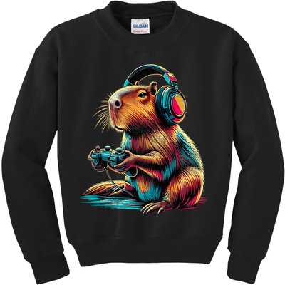 Capybara Funny Video Games Capybara Kids Sweatshirt