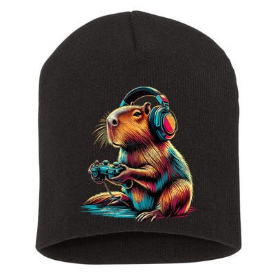 Capybara Funny Video Games Capybara Short Acrylic Beanie