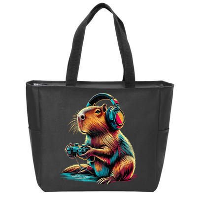 Capybara Funny Video Games Capybara Zip Tote Bag