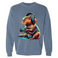 Capybara Funny Video Games Capybara Garment-Dyed Sweatshirt