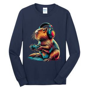 Capybara Funny Video Games Capybara Tall Long Sleeve T-Shirt