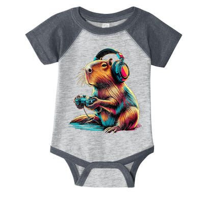 Capybara Funny Video Games Capybara Infant Baby Jersey Bodysuit