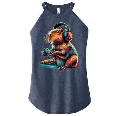 Capybara Funny Video Games Capybara Women's Perfect Tri Rocker Tank