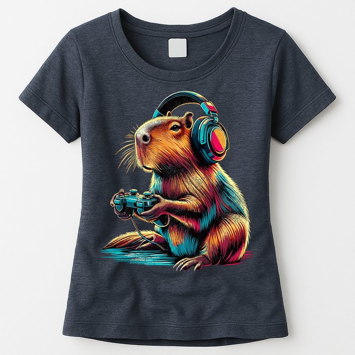 Capybara Funny Video Games Capybara Womens T-Shirt