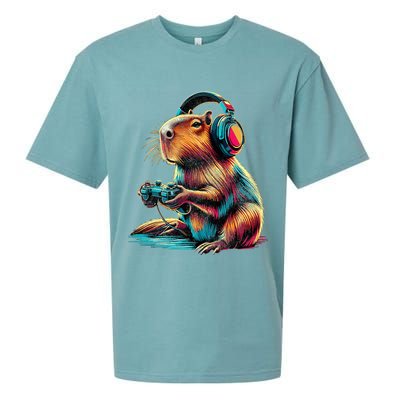 Capybara Funny Video Games Capybara Sueded Cloud Jersey T-Shirt