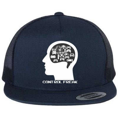 Control Freak Video Game Controllers Gamer Gift Flat Bill Trucker Hat