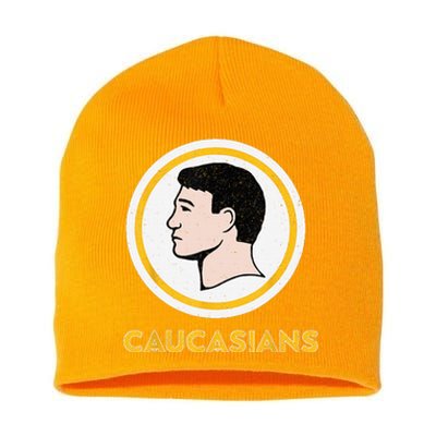 Caucasians Funny Vintage Caucasians Pride Short Acrylic Beanie