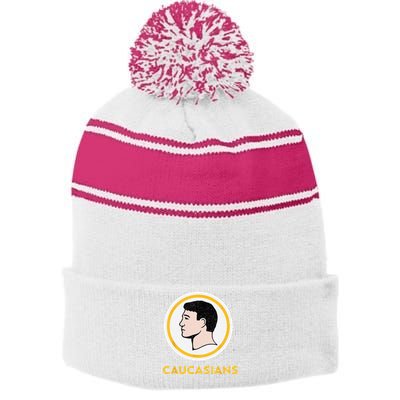 Caucasians Funny Vintage Caucasians Pride Stripe Pom Pom Beanie