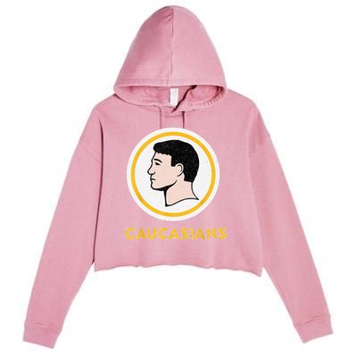 Caucasians Funny Vintage Caucasians Pride Crop Fleece Hoodie