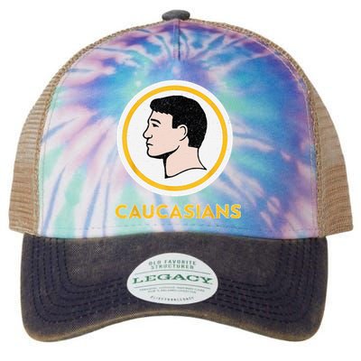 Caucasians Funny Vintage Caucasians Pride Legacy Tie Dye Trucker Hat