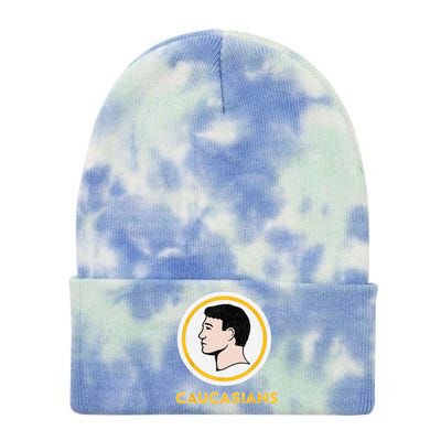 Caucasians Funny Vintage Caucasians Pride Tie Dye 12in Knit Beanie