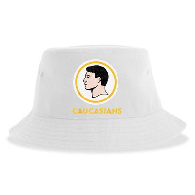 Caucasians Funny Vintage Caucasians Pride Sustainable Bucket Hat