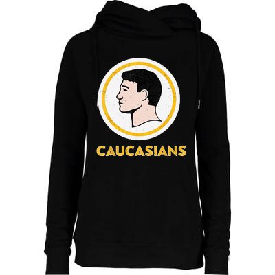 Caucasians Funny Vintage Caucasians Pride Womens Funnel Neck Pullover Hood