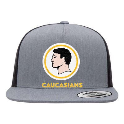 Caucasians Funny Vintage Caucasians Pride Flat Bill Trucker Hat