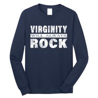 Cool Funny Vintage Virginity Will Always Rock No Sex Long Sleeve Shirt