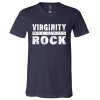 Cool Funny Vintage Virginity Will Always Rock No Sex V-Neck T-Shirt