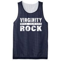 Cool Funny Vintage Virginity Will Always Rock No Sex Mesh Reversible Basketball Jersey Tank