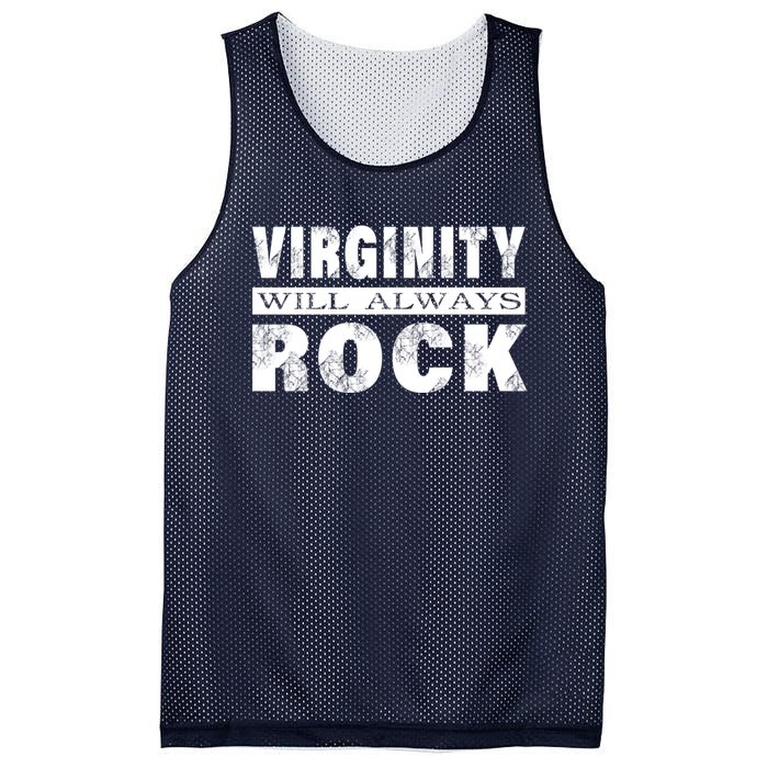 Cool Funny Vintage Virginity Will Always Rock No Sex Mesh Reversible Basketball Jersey Tank