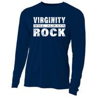 Cool Funny Vintage Virginity Will Always Rock No Sex Cooling Performance Long Sleeve Crew