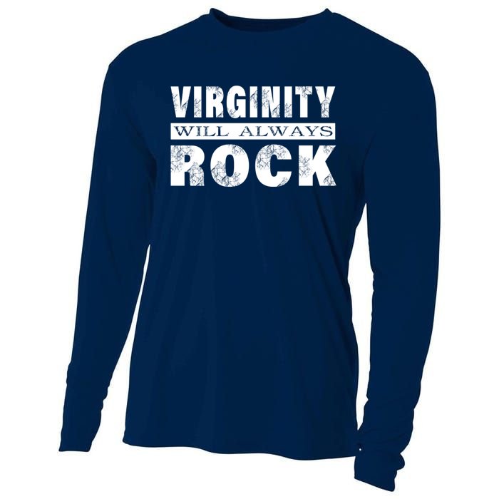 Cool Funny Vintage Virginity Will Always Rock No Sex Cooling Performance Long Sleeve Crew