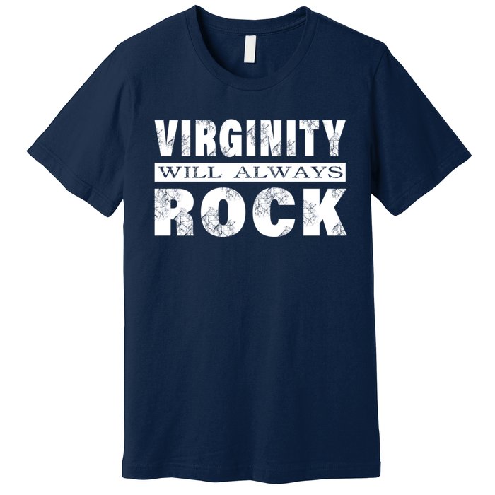 Cool Funny Vintage Virginity Will Always Rock No Sex Premium T-Shirt