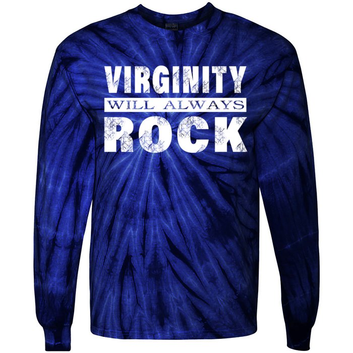 Cool Funny Vintage Virginity Will Always Rock No Sex Tie-Dye Long Sleeve Shirt