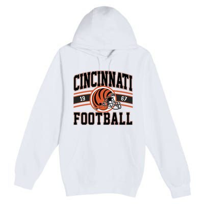 Cincinnati Football Vintage Premium Pullover Hoodie