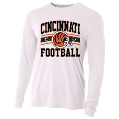 Cincinnati Football Vintage Cooling Performance Long Sleeve Crew