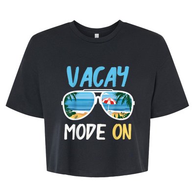 Cute Funny Vacay Mode On Summer Family Vacation Bella+Canvas Jersey Crop Tee