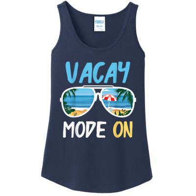 Cute Funny Vacay Mode On Summer Family Vacation Ladies Essential Tank