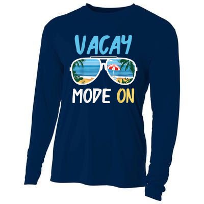 Cute Funny Vacay Mode On Summer Family Vacation Cooling Performance Long Sleeve Crew